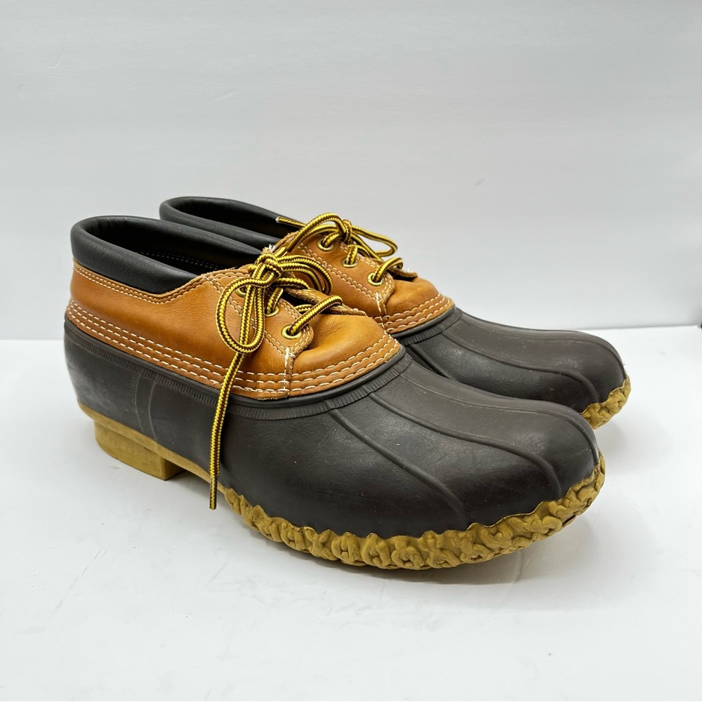 L.L. Bean Low Bean Boots Men’s Size 10 Brown Tan Shearling- Lined Rain Snow Muck